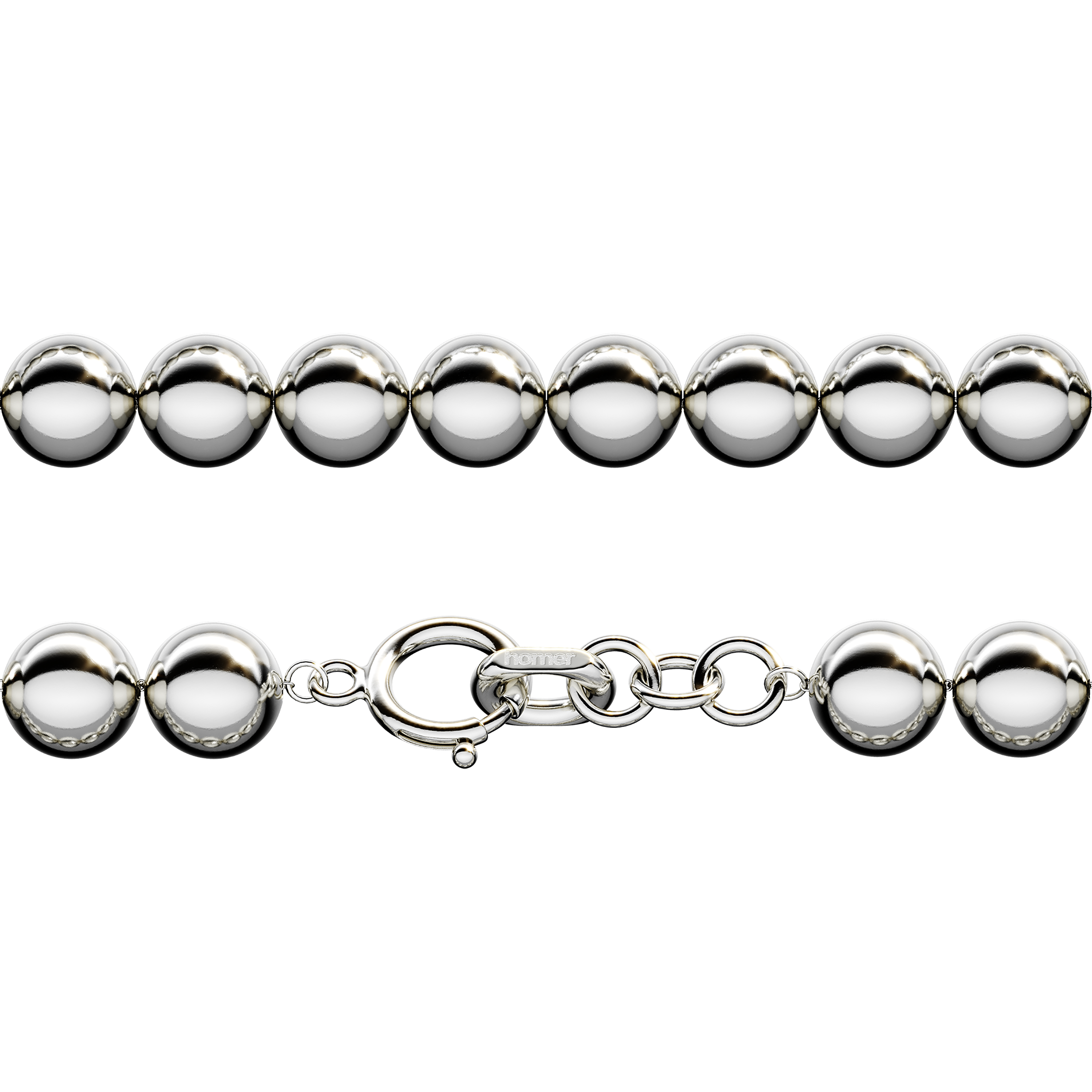 A detail of Sphere Link Chain XL in Silver